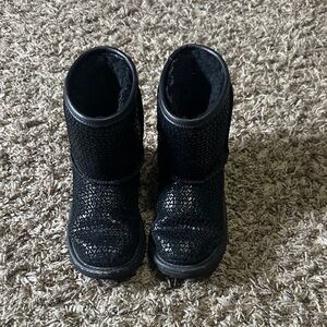 UGG Black Sparkle Textured Kids Girls Boots Size 12